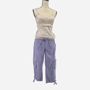 Mofiz Lilac purple cargo hiking gorpcore granola girl camping capri pants  XS